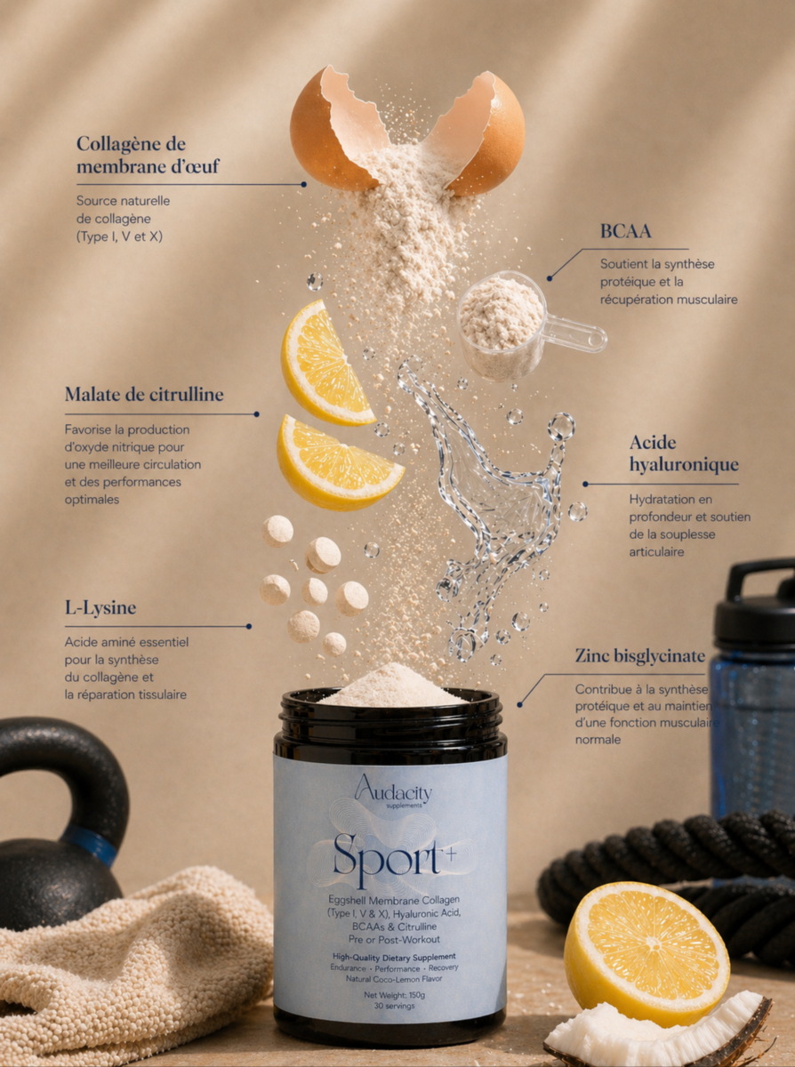 Complément Sport Audacity Supplements au collagène et nutriments pour les articulations